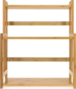 Navaris Keukenrek Met 3 Planken - Verstelbaar Kruidenrek Van Bamboe - Staand - Stevige Constructie - Natuurlijk Bamboehout - Waterafstotend -Mepal Promos Winkel 1026x1200