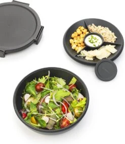 Brabantia Make & Take Salade Lunchbox - 1,3 L - Kunststof - Dark Grey -Mepal Promos Winkel 1038x1200