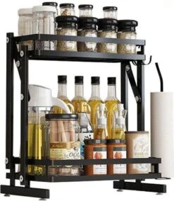TammaT - Kruidenrek - Kruidenrek Staand - Inklapbare Keukenrek - 3-laags 35x21x56,5CM - Keuken Organizer - Aanrecht Organizer - Keuken Opslag - Roestvrij Staal - Opbergrek - Keuken Organizers - Roestvrij En Krasvrij -Mepal Promos Winkel 1042x1200