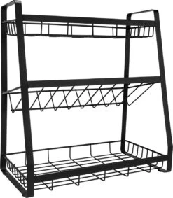 QUVIO Kruidenrek - Keukenrek Staand - Keukenrekje - Keukenrek - Aanrecht Organizer - Metaal - 19 X 35 X 38 Cm -Mepal Promos Winkel 1048x1200
