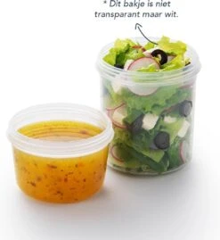 Lock&Lock Yoghurtbeker - Yoghurt Beker To Go - Muesli Beker To Go - Lunchpot - Lunchbeker - Medium - 560 Ml + 310 Ml - Wit -Mepal Promos Winkel 1101x1200 1