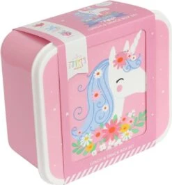 A Little Lovely Company - Brooddoos - Broodtrommel - Lunch & Snack Box Set Van 4 - Eenhoorn -Mepal Promos Winkel 1115x1200