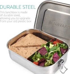 Navaris RVS Broodtrommel Met Verdeler - Meal Prep Bakje - Vershouddoos - Lunchbox - 17 X 13 X 6 Cm - Inhoud 0,8 Liter - Vaatwasbestendig 10 Navaris RVS Broodtrommel Met Verdeler - Meal Prep Bakje - Vershouddoos - Lunchbox - 17 X 13 X 6 Cm - Inhoud 0,8 Liter - Vaatwasbestendig -Mepal Promos Winkel 1146x1200 1