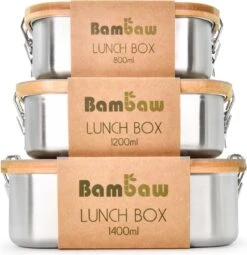 Bamboe Lunch Box 1400 Ml | Broodbox | Ecologisch | Roestvrijstalen Lunchbox | Bentobox No Leak | Smaakloos | Bamboe Grote Broodtrommel | Lunchbox Volwassenen | Lunchbox RVS Bamboe | Bambaw -Mepal Promos Winkel 1164x1200 1