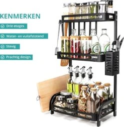 Sens Design Kruidenrek Staand – Keukenrek Voor Kruidenpotjes - Zwart -Mepal Promos Winkel 1170x1200