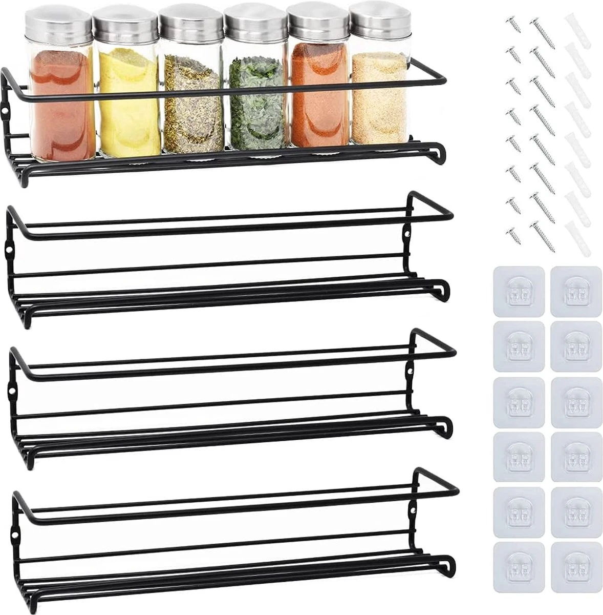 Merkloos Friendly Kitchen - Zwart Ophangbaar Kruidenrek - Modern Strak Kruidenrekje - Staal 7 Merkloos Friendly Kitchen - Zwart Ophangbaar Kruidenrek - Modern Strak Kruidenrekje - Staal - Afbeelding 7