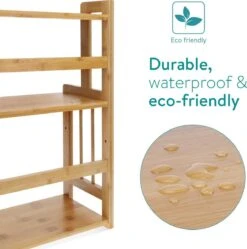 Navaris Keukenrek Met 3 Planken - Verstelbaar Kruidenrek Van Bamboe - Staand - Stevige Constructie - Natuurlijk Bamboehout - Waterafstotend -Mepal Promos Winkel 1191x1200