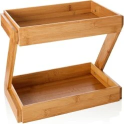 Merkloos Decopatent® 2 Laags Keuken Opbergrek - Staand Rek 2 Etages - Keukenrek - Bamboe Hout - Etagere Rek - Kruidenrek - Keuken Organizer -Mepal Promos Winkel 1197x1200 3