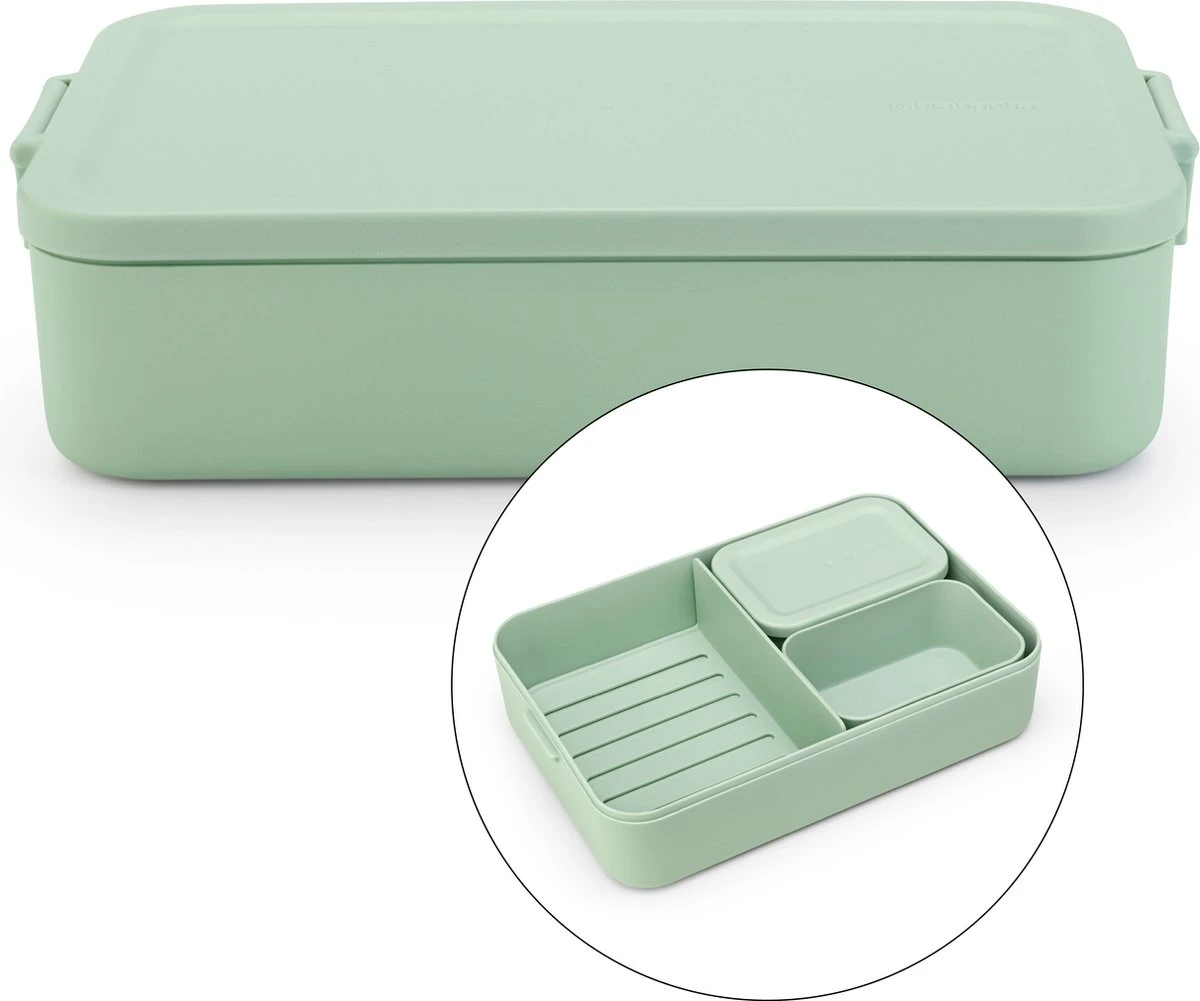 Brabantia Make & Take Bento Lunchbox Incl Bentobox- Large - Kunststof - Jade Green 1 Brabantia Make & Take Bento Lunchbox Incl Bentobox- Large - Kunststof - Jade Green