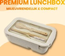 BentoBros® Duurzame Bento Box - Broodtrommel - Lunchtrommel - Lunchbox - Lunchset Voor Kinderen - Brooddoos - Duurzaam Hout - Inclusief Bestek - Voor Volwassenen En Kinderen - 0,85 Liter - Geschikt Voor Magnetron, Vriezer En Vaatwasser - Beige -Mepal Promos Winkel 1200x1039
