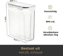 Stosh Voorraadpotten - Voorraadbussen - Vershouddoos - 4 Stuks - 4.0L - BPA Vrij - Kunststof -Mepal Promos Winkel 1200x1055 1