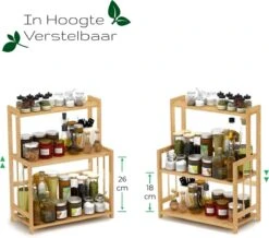 Cellavi Duurzaam Kruidenrek Staand Van Bamboe - Keukenrek Verstelbaar - Keuken Accessoires - Stevige Constructie - Multifunctioneel En Waterafstotend -Mepal Promos Winkel 1200x1058 3