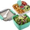 Consumerce® Luxe Meerlaagse Lunchbox Met Vakjes Mintgroen – Lunchbox Volwassenen – Japanse Bento Box – Lunchbox Kinderen – Salade To Go – Brooddoos Volwassenen – Broodtrommel – Lunchtrommel – Salade Lunchbox – Saladebox – Salade Box