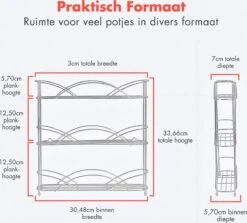 KitchenBrothers Kruidenrek - Staand - Voor 21 Potjes - 3 Laags - Chroom 10 KitchenBrothers Kruidenrek - Staand - Voor 21 Potjes - 3 Laags - Chroom -Mepal Promos Winkel 1200x1081 2