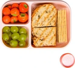 Lock&Lock Lunchbox - Bento Box - Salade Lunchbox - Met 3 Compartimenten - Met Dressing/Saus Bakje - Volwassenen En Kinderen - To Go - Lekvrij - BPA Vrij - 980 Ml - Roze -Mepal Promos Winkel 1200x1083