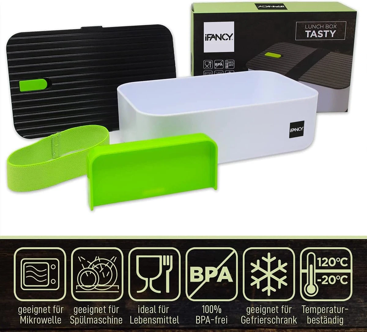 IFancy Lunchbox Tasty - Bento Lunch Box 1000ml - Dicht & Lekvrij Voor Kinderen & Volwassenen - Kantoor & School - BPA Vrij - Vaatwasser Magnetron & Vriezer Lunch Box (Groen) 5 IFancy Lunchbox Tasty - Bento Lunch Box 1000ml - Dicht & Lekvrij Voor Kinderen & Volwassenen - Kantoor & School - BPA Vrij - Vaatwasser Magnetron & Vriezer Lunch Box (Groen) - Afbeelding 5