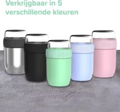 Coninx Thermos Lunchbox - Muesli Beker To Go - Isoleer Lunchpot - Yoghurtbeker To Go - Mueslibeker 840ml (600ml+240ml) - RVS / Roze -Mepal Promos Winkel 1200x1123