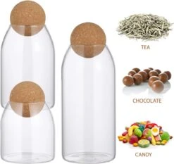 Igoods Helderglazen - Voorraadpot Met Kurkbal - Thee- En Koffiebus Met Bolvormig Houten Deksel - Voedselblikken - Keukenopslag - Opslagpotten -Mepal Promos Winkel 1200x1132 1