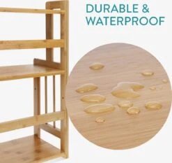 Navaris Keukenrek Met 3 Planken - Verstelbaar Kruidenrek Van Bamboe - Staand - Stevige Constructie - Natuurlijk Bamboehout - Waterafstotend -Mepal Promos Winkel 1200x1133 2