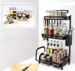 Sens Design Kruidenrek Staand – Keukenrek Voor Kruidenpotjes - Zwart -Mepal Promos Winkel 1200x1139