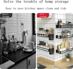 Merkloos Kruidenrek / Opbergrek - RVS - Perforatievrij Aan De Muur Gemonteerd - 50x13x6 Cm - Zwart 10 Merkloos Kruidenrek / Opbergrek - RVS - Perforatievrij Aan De Muur Gemonteerd - 50x13x6 Cm - Zwart -Mepal Promos Winkel 1200x1140 1