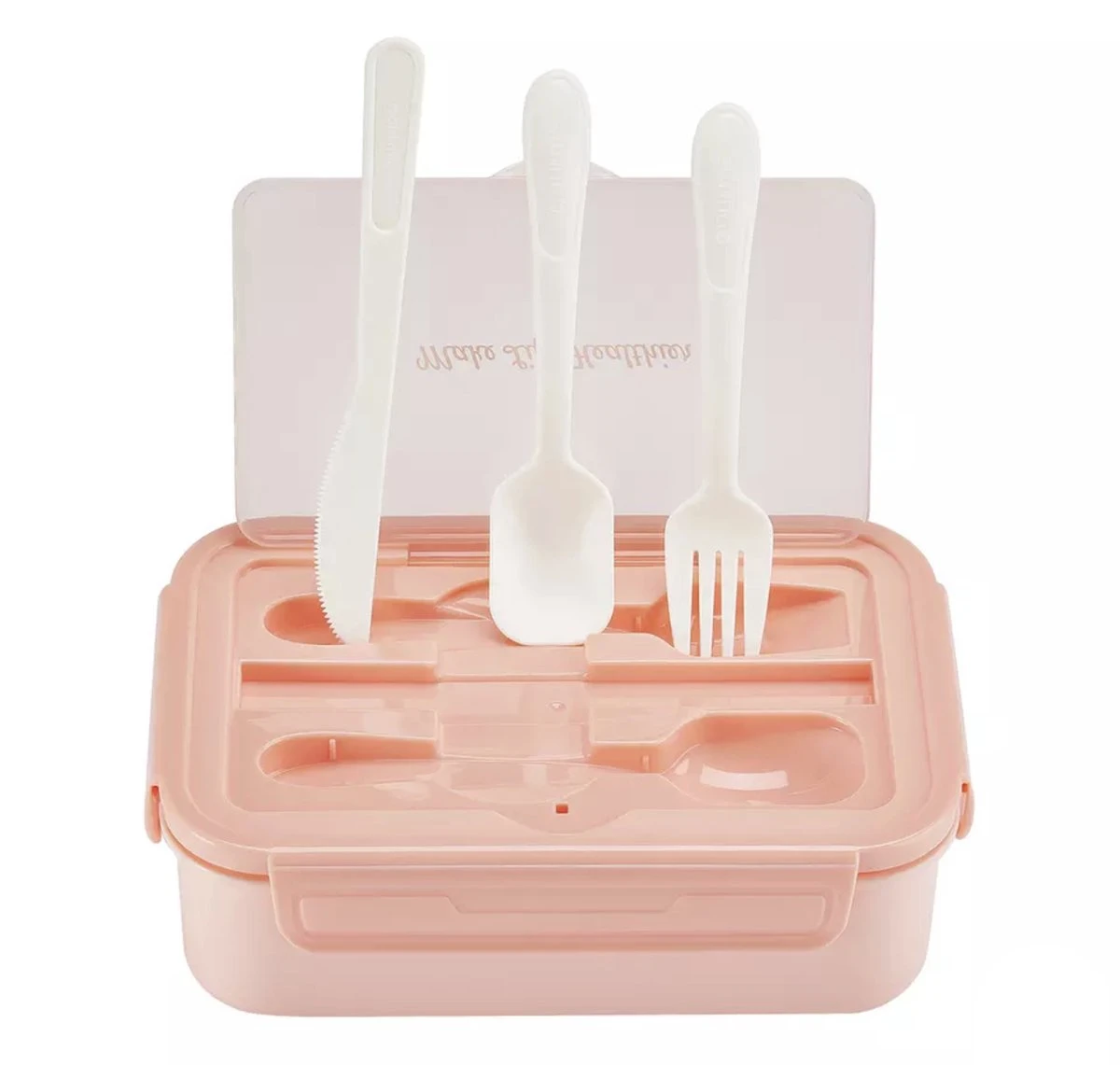 Consumerce® Premium Lunchbox Met 3 Vakken En Bestek Roze – Lunchbox Volwassenen – Japanse Bento Box – Lunchbox Kinderen – Lunchbox Volwassenen Compartimenten – Brooddoos Volwassenen – Broodtrommel – Lunchtrommel – Salade Lunchbox – Saladebox 2 Consumerce® Premium Lunchbox Met 3 Vakken En Bestek Roze – Lunchbox Volwassenen – Japanse Bento Box – Lunchbox Kinderen – Lunchbox Volwassenen Compartimenten – Brooddoos Volwassenen – Broodtrommel – Lunchtrommel – Salade Lunchbox – Saladebox - Afbeelding 2