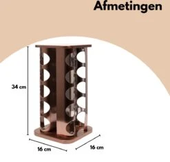 Pazzo Goods - Kruidenrek Staand - Kruidenrek Met Potjes - Rose Goud - RVS - Kruidenrek Draaibaar - 20 Kruidenpotjes - Inclusief Stickers & Stift - Kruiden Carrousel -Mepal Promos Winkel 1200x1144 1