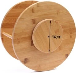 Merkloos Decopatent® Kruidenrek / Fruitschaal Bamboe - Rond - Kruiden Carrousel - Draaibaar - Staand Bamboe Specerijenrek Draaiplateau - Fruitrek -Mepal Promos Winkel 1200x1155