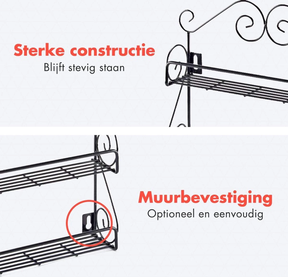 KitchenBrothers Kruidenrek - Staand En Ophangbaar - Voor 21 Potjes - 3 Laags - Metaal 7 KitchenBrothers Kruidenrek - Staand En Ophangbaar - Voor 21 Potjes - 3 Laags - Metaal - Afbeelding 7