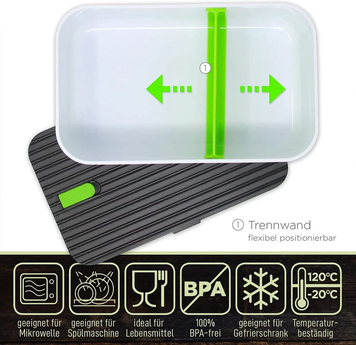 IFancy Lunchbox Tasty - Bento Lunch Box 1000ml - Dicht & Lekvrij Voor Kinderen & Volwassenen - Kantoor & School - BPA Vrij - Vaatwasser Magnetron & Vriezer Lunch Box (Groen) 4 IFancy Lunchbox Tasty - Bento Lunch Box 1000ml - Dicht & Lekvrij Voor Kinderen & Volwassenen - Kantoor & School - BPA Vrij - Vaatwasser Magnetron & Vriezer Lunch Box (Groen) - Afbeelding 4