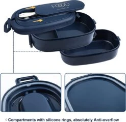 OITUGG Lunchbox Volwassenen: 2-laags Bento Box 1550 Ml Voor Mannen Vrouw - 3-vaks Lunchbox Met Bestek - BPA-vrije Plastic Lunchbox Geschikt Voor Kantoorschool - Magnetronbestendig Vaatwasmachinebestendig (blauw) 12 OITUGG Lunchbox Volwassenen: 2-laags Bento Box 1550 Ml Voor Mannen Vrouw - 3-vaks Lunchbox Met Bestek - BPA-vrije Plastic Lunchbox Geschikt Voor Kantoorschool - Magnetronbestendig Vaatwasmachinebestendig (blauw) -Mepal Promos Winkel 1200x1165