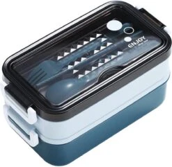 Lunchbox - Meal Prep Bakjes - Lunch Box Met Deksel - Meal Prep – Bento Box - Lunchtrommel Met Bestek Blauw -Mepal Promos Winkel 1200x1170