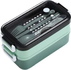 Lunchbox - Meal Prep Bakjes - Lunch Box Met Deksel - Meal Prep – Bento Box - Lunchtrommel Met Bestek Groen -Mepal Promos Winkel 1200x1175