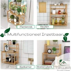 Cellavi Duurzaam Kruidenrek Staand Van Bamboe - Keukenrek Verstelbaar - Keuken Accessoires - Stevige Constructie - Multifunctioneel En Waterafstotend -Mepal Promos Winkel 1200x1185 2