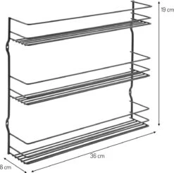 Tomado Metaltex - Pepito Kruidenrek - 3 Etages - Zwart - 36x8x31cm -Mepal Promos Winkel 1200x1188 2
