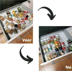 Merkloos Kruidenrek Lade - Kruiden Organizer - Kruidenrek Uitschuifbaar - Lade Organizer - Kruiden Opbergen Lade - Kruidenrekje Schuif - Min. 20x42 Max. 40x42 -Mepal Promos Winkel 1200x1192 3
