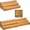 Merkloos Decopatent® Kruidenrekje Uitschuifbaar - Staand 3 Laags Kruidenrek Voor 36 Kruidenpotjes - Specerijen Rek - Bamboe Hout