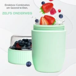 Coninx Yoghurtbeker To Go - Muesli Beker To Go - Lunchbeker - Mueslibeker 640ml (450ml+190ml) - Groen -Mepal Promos Winkel 1200x1200 125