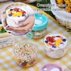 Deluqse Overnight Oats Potjes - Overnights Oats Beker - Set Van 3 - Oats Potjes - Overnight Oats Jar - Muesli Beker - Havermout Potjes -Mepal Promos Winkel 1200x1200 133