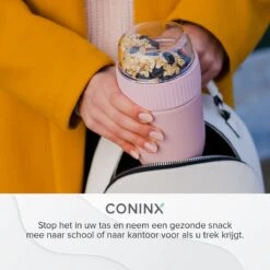 Coninx Yoghurtbeker To Go - Muesli Beker To Go - Lunchbeker - Mueslibeker 640ml (450ml+190ml) - Roze -Mepal Promos Winkel 1200x1200 137