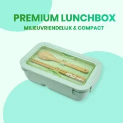 BentoBros® Duurzame Bento Box - Broodtrommel - Lunchtrommel - Lunchbox - Lunchset Voor Kinderen - Brooddoos - Duurzaam Hout - Inclusief Bestek - Voor Volwassenen En Kinderen - 0,85 Liter - Geschikt Voor Magnetron, Vriezer En Vaatwasser - Groen -Mepal Promos Winkel 1200x1200 169