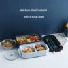 Lunchbox - Meal Prep Bakjes - Lunch Box Met Deksel - Meal Prep – Bento Box - Lunchtrommel Met Bestek Blauw