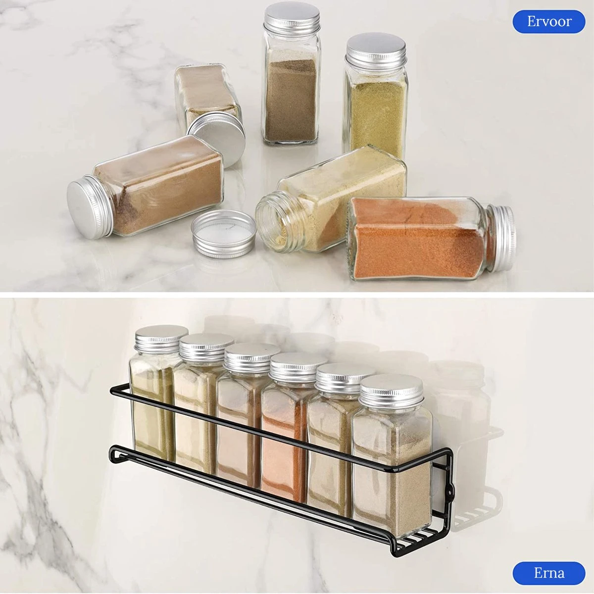 Merkloos Friendly Kitchen - Zwart Ophangbaar Kruidenrek - Modern Strak Kruidenrekje - Staal 2 Merkloos Friendly Kitchen - Zwart Ophangbaar Kruidenrek - Modern Strak Kruidenrekje - Staal - Afbeelding 2