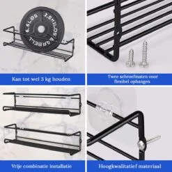 Merkloos Friendly Kitchen - Zwart Ophangbaar Kruidenrek - Modern Strak Kruidenrekje - Staal 11 Merkloos Friendly Kitchen - Zwart Ophangbaar Kruidenrek - Modern Strak Kruidenrekje - Staal -Mepal Promos Winkel 1200x1200 200