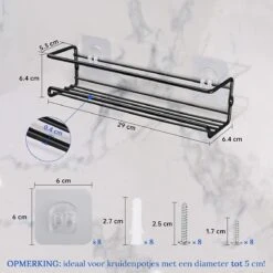 Merkloos Friendly Kitchen - Zwart Ophangbaar Kruidenrek - Modern Strak Kruidenrekje - Staal 12 Merkloos Friendly Kitchen - Zwart Ophangbaar Kruidenrek - Modern Strak Kruidenrekje - Staal -Mepal Promos Winkel 1200x1200 201