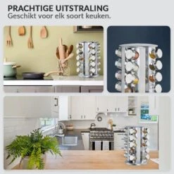 SensaHome 360 Graden Roteerbare Kruidencarrousel - Kruidenrek/Kruidenmolen - 20 Kruidenpotjes - 5 Laags - Draaibaar - 20 Specerijen Potjes - Specerijenmolen -Mepal Promos Winkel 1200x1200 217