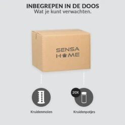 SensaHome 360 Graden Roteerbare Kruidencarrousel - Kruidenrek/Kruidenmolen - 20 Kruidenpotjes - 5 Laags - Draaibaar - 20 Specerijen Potjes - Specerijenmolen -Mepal Promos Winkel 1200x1200 219