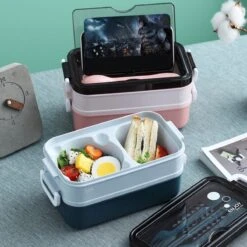 Lunchbox - Meal Prep Bakjes - Lunch Box Met Deksel - Meal Prep – Bento Box - Lunchtrommel Met Bestek Blauw -Mepal Promos Winkel 1200x1200 23