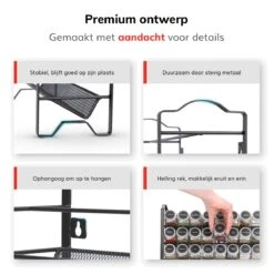 Deleca Kruidenrek Organizer Met 24 Kruidenpotjes - Vierkant - Strooideksel & Labels - Ophangbaar Of Staand - Industrieel / Zwart 24 Deleca Kruidenrek Organizer Met 24 Kruidenpotjes - Vierkant - Strooideksel & Labels - Ophangbaar Of Staand - Industrieel / Zwart -Mepal Promos Winkel 1200x1200 237
