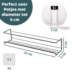 Mmoods Kruidenrek Ophangbaar Zonder Boren - 2 Laags Voor 16 Kruidenpotjes - Speciaal Voor Muur, Wandkast, Kastdeur - Hangende Kruidenorganizer Keuken - Keukenaccessoires -Mepal Promos Winkel 1200x1200 242